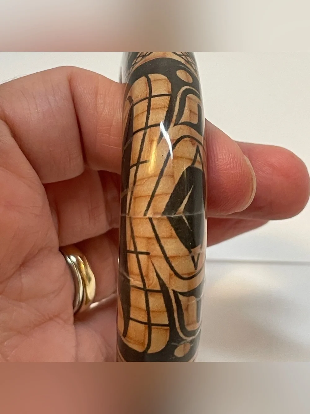 Haida Thunderbird Wood Bangle Bracelet by Gordon White Native Accents Signed NEW